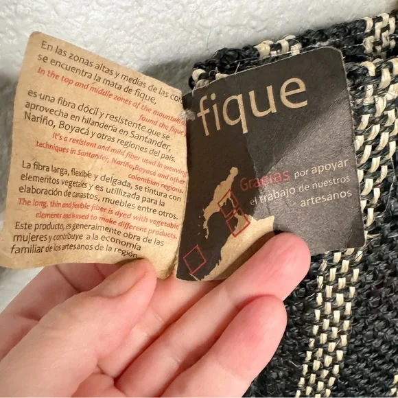 FIQUE DARK BLUE STRIPES TOTE BAG - Picture 7 of 7